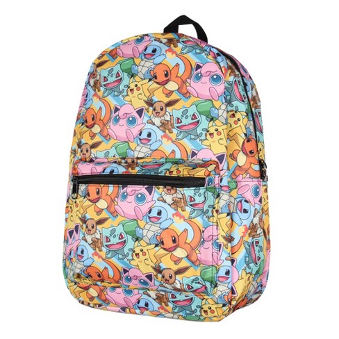 Pokemon Backpack Sublimated Character Laptop School Travel Backpack  Multicoloured