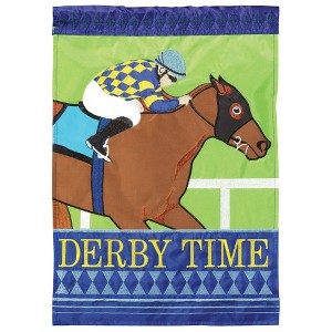 Magnolia Garden Derby Time Horseracing 29 x 42 Inch Polyester Garden Flag - 1 of 2