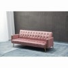Vynxaria Velvet Sofa Bed - Stylish & Compact with Golden Metal Legs for Small Spaces - 2 of 4