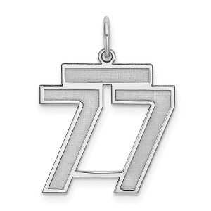 Black Bow Jewelry Sterling Silver, Jersey Collection, Medium Number 77 Pendant - 1 of 4