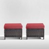 Gymojoy Outdoor Patio Footstool Ottomans with Cushion - 3 of 4