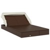vidaXL 2-Person Outdoor Sunbed with Foldable Roof - Brown Poly Rattan PE Adjustable Patio Daybed for Garden/Poolside/Deck/Balcony - 83.9"x46.5"x38.2" - 3 of 4
