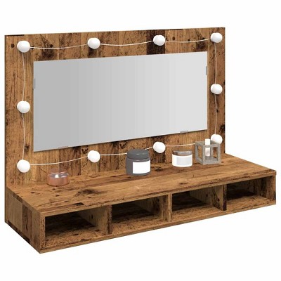 vidaXL Mirror Cabinet Old wood Engineered wood, acrylic