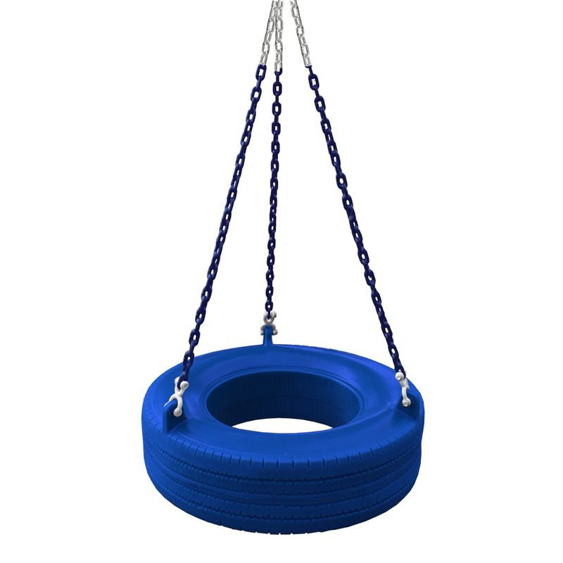 Gorilla Playsets 360° Turbo Tire Swing with Spring Clips, Swivel, and Coated Chains, 1 of 8