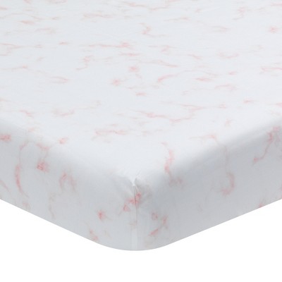 Lambs & Ivy Signature Rose Marble Organic Cotton Fitted Crib Sheet