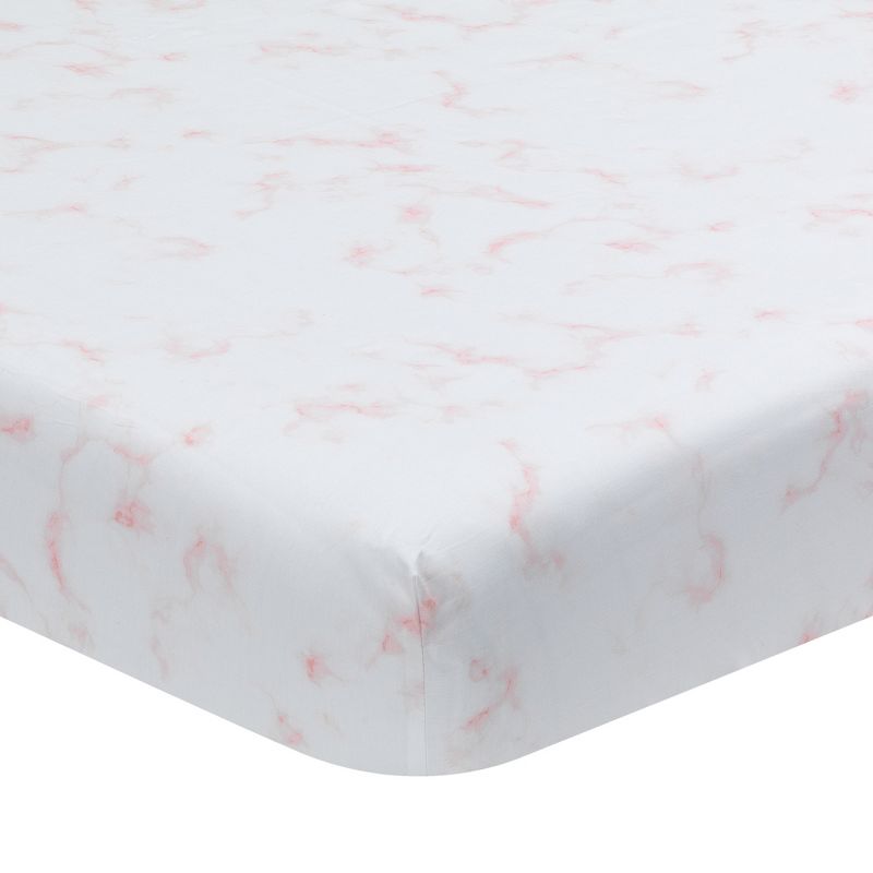 Lambs & Ivy Signature Rose Marble Organic Cotton Fitted Crib Sheet, 1 of 7