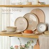 Itopfox 12-Piece Stoneware Dinnerware Set, Scratch Resistant Plates and Bowls, Dishwasher & Microwave Safe, Ribbed Sculpted Dune Design - 4 of 4