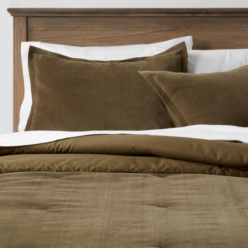 Cotton Velvet Comforter and Sham Set - Threshold™, 1 of 5