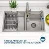 CHEVNI Kitchen Sink Stainless Steel Double Bowl With Faucet Drop In Top Mount Silver - 4 of 4