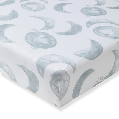 Burt's Bees Baby Organic Fitted Crib Sheet - Hello Moon Quarry