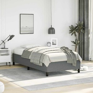 Bed Frame Dark gray Polyester, Plywood, Engineered wood Twin XL - 1 of 4