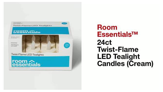 24ct Twist-Flame LED Tealight Candles (Cream) - Room Essentials&#8482;, 2 of 6, play video