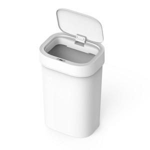 SEVOBAL Indoor Trash Cans 13 Gallon Plastic Trash Can with Lid Touchless Garbage Can Fits Any Kitchen, Bathroom, Office, White, 16.06"*12.36"*24.29" - 1 of 4