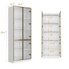 Famapy 31.5"W Tall Storage Pantry Glass - Door Display Cabinet Bookcase with LED Lighting Storage Cabinet - 4 of 4