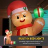 NAYSAYE 8FT Gingerbread Man Inflatable Christmas Decoration Holding Candy Cane and Gift Boxes Festive Holiday Yard Display, 74.8"*37.8"*94.5" - 4 of 4
