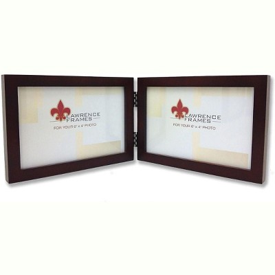 Lawrence Frames 755964D Espresso Wood 6x4 Hinged Double Picture Frame