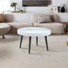 NicBex Modern Annular Texture Round Coffee Table with Black Sprayed Metal Legs,Natural Wood Side Table,Center Table for Living Room - 4 of 4