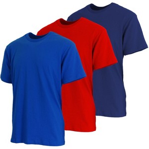 Blue Ice Men's Short Sleeve Crew Neck Modern Fit Cotton Blend Classic Tee- 3 Pack - 1 of 3