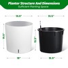 ODK Tall Round Planter Set of 2, 19.5” H x 19.9” Dia Large Planters for Indoor Plants with Built-in Drainage and a Water Level Monitor for Patio - 2 of 4