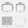 PURPLE LEAF Outdoor Gazebo Aluminum Frame Galvanized Steel Double Roof Patio Hardtop Gazebo with Curtains and Netting for Patio Lawn and Garden - 2 of 4