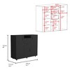 Letna Double Door Cabinet Dresser, Two Drawers, Four Interior Shelves, Three Cabinets With Door, Rod -Black - 3 of 4