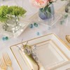 Smarty Had A Party 6.5" White with Gold Square Edge Rim Plastic Appetizer/Salad Plates (120 Plates) - image 4 of 4