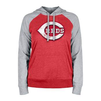 MLB Cincinnati Reds Women's Lightweight Bi-Blend Hooded Sweatshirt