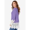 Roaman's Women's Plus Size Fine Gauge Lace Pullover Sweater - image 4 of 4