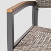 Christopher Knight Home Glasgow 2pc Wicker Dining Chairs - Gray: Weather-Resistant Aluminum Frame Patio Furniture - 3 of 4