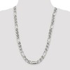 Black Bow Jewelry Mens 10.6mm Sterling Silver Solid Figaro Anchor Chain Necklace - 3 of 4