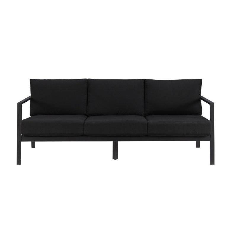 Linon Lark Aluminum Three Seater Sofa Black, 4 of 16