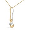 Haus of Brilliance Espira 10K Two-Tone Gold 1/10 cttw Round Cut Diamond Swirl Pendant Necklace - 3 of 4