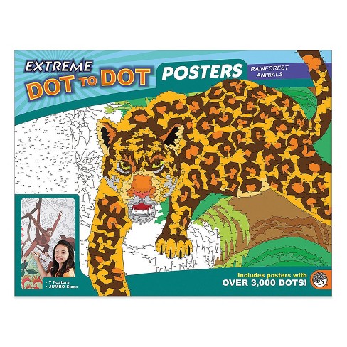 Mindware Extreme Dot To Dot 7 Poster Set Rainforest Animals Brainteasers Target