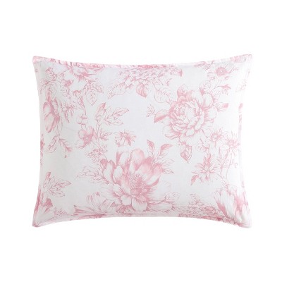 Delphine Pink Cotton Reversible King Comforter Set with Shams