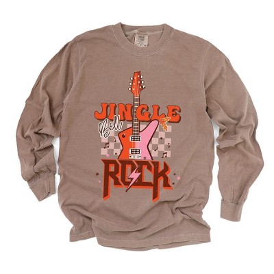 Simply Sage Market Women's Jingle Bell Rock Checkered Long Sleeve Garment Dyed Tee
