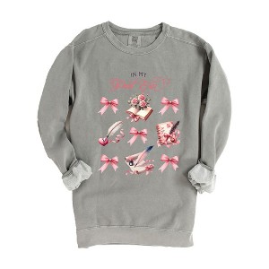 Simply Sage Market Women's Garment Dyed Graphic Sweatshirt Coquette Poet Era - 1 of 3