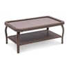 Outdoor Wicker CoffeeTable Patio Coffee Tables for Outside, Tempered Glass Top Wicker Table with Storage Coffee Table for Patio Balcony Porch Deck - 4 of 4