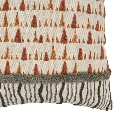 20" Multicolor Abstract Design Embroidered Throw Pillow Cover