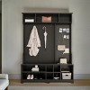FURNIinspire Hall Trees Hall Tree With Shoe Bench, Coat Rack ,Shoe Storage, Clothes Rack, Storage Furniture For Hallways, Black, 14.96"*57.48"*77.17" - 2 of 4