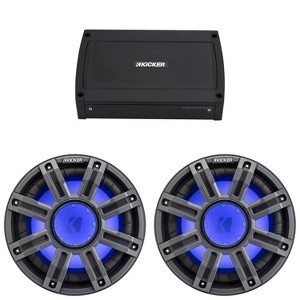 Kicker (2) 51MWF104 - MWF 10-Inch Premium Marine Subwoofer (free-air) 4-ohm & 48KXMA12002 Marine Amp Bundle - 1 of 4
