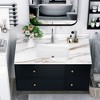 KWPZQEB Marble Vanity Top, with Undermount Rectangular Middle Sink and 4" Height Backsplash, 1 Predrilled Centerset, Carrara white with veins - 2 of 4