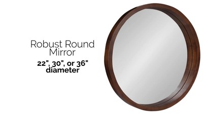 Hutton Natural Wood 35" Round Wall Mirror
