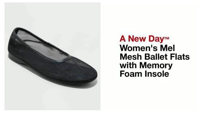 Women's Mel Sheer Mesh Ballet Flats with Memory Foam Insole - A New Day™, 2 of 8, play video