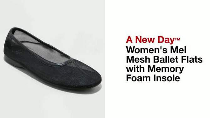 Women's Mel Mesh Ballet Flats with Memory Foam Insole - A New Day™, 2 of 7, play video