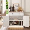Vlsrka Sideboard With LED Light,White - 3 of 4