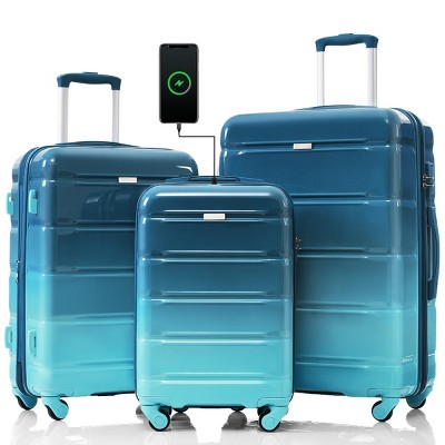Lightweight Spinner Luggage Set with USB Charger and TSA Lock for Travel and Business 20" 24" 28" Inch - Cuddlewood