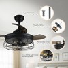 Parrot Uncle 36" Modern Black Bladeless Fandeliers Ceiling Fans with Light and Remote - 3 of 4