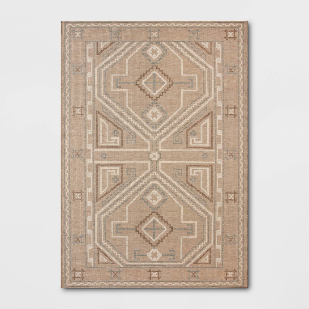 Photos - Doormat 7'x10' Modern Persian Linen Tonal Rectangular Woven Outdoor Area Rug Multi