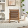 Upholstered Accent Glider Chair,Rubberwood Frame in Natural, Khaki - 4 of 4