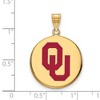 Black Bow Jewelry 14k Yellow Gold Plated Sterling Silver Oklahoma Sooners NCAA Large Pendant - 2 of 3